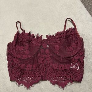 Modern burgundy Lace Bra Intimates